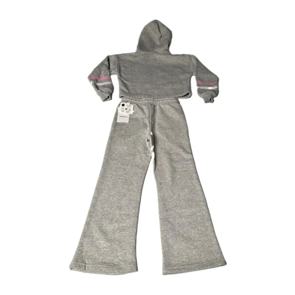Sanrio Hello Kitty Forever 21 Kids Jogging Set Grey Size 5/6 Hoodie Joggers